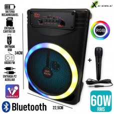 Caixa de Som Bluetooth 60W com Microfone ZQS-8146 X-Cell - Preta